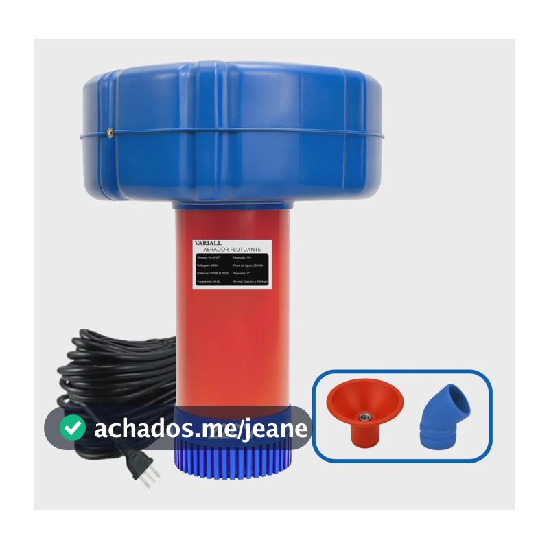 Aerador Chafariz 1.5cv 1.1kw Piscicultura Potente Oxigenio Bomba Lago Agua Peixes Tanque Oxigenador 15 Metros Fio