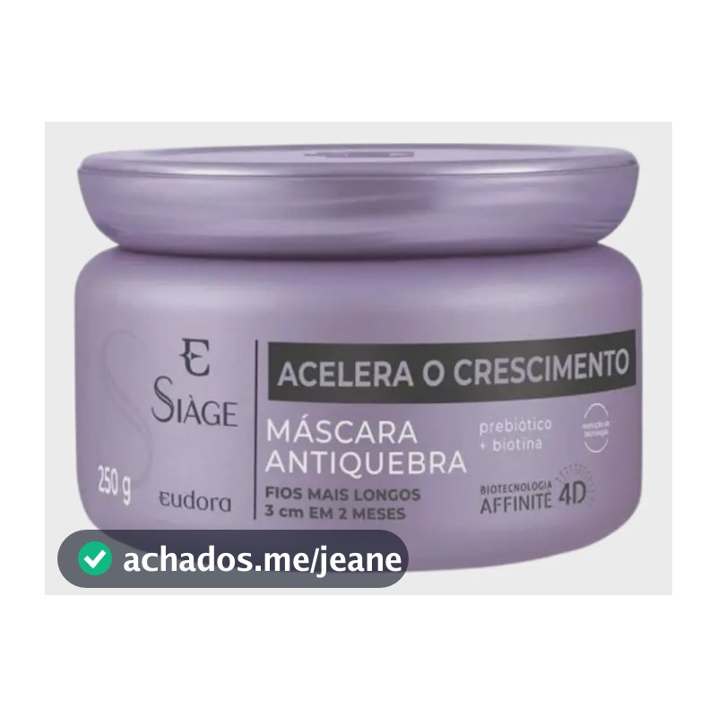 Máscara Antiquebra Eudora Siàge Acelera o Crescimento 250g