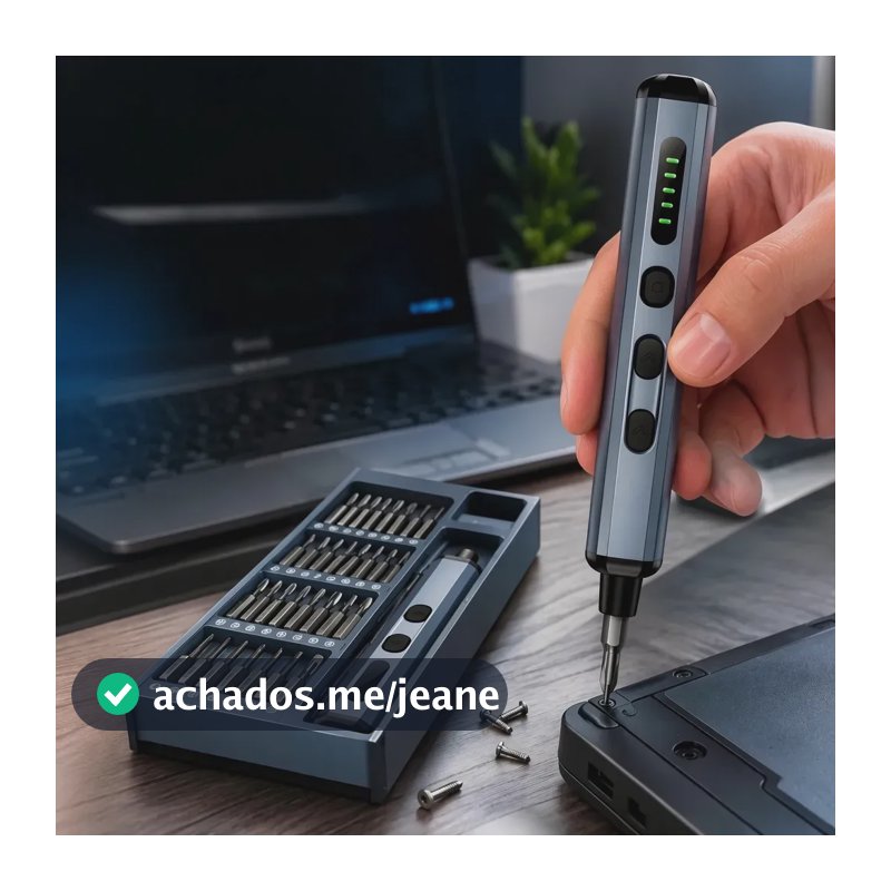 Parafusadeira sem fio FCLN Parafusadeira Eletrica Portátil Compacta Chave de Precisão Recarregável cinza-escuro 50Hz / 60Hz