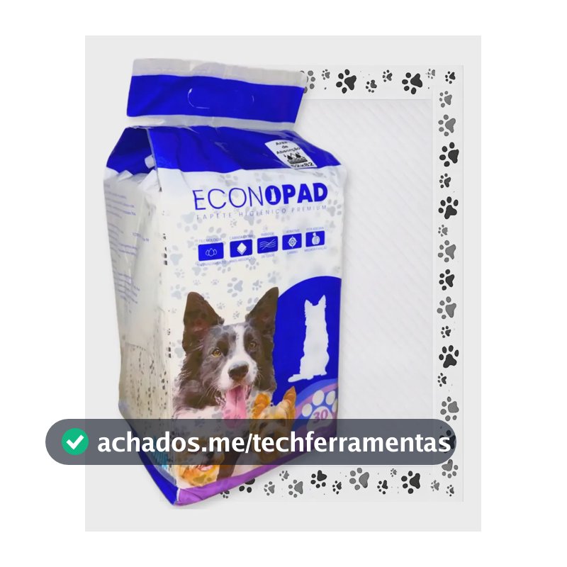 Tapete Higiênico Sanitário Cães 30un 90x60 Econopad Branco Branco