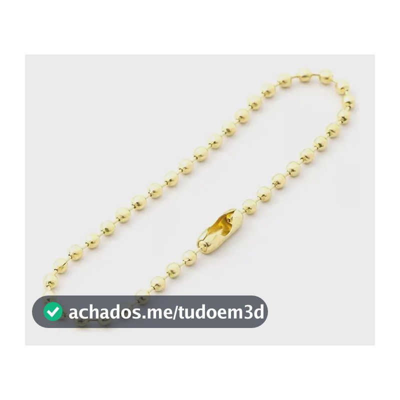 100 Corrente De Bolinha Ferro Com Canoa 10cm Tag Chaveiro Js