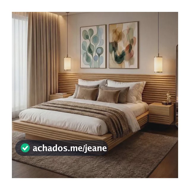 Cama Casal/queen Com Cabeceira E Mesa De Apoio Ee Carvalho
