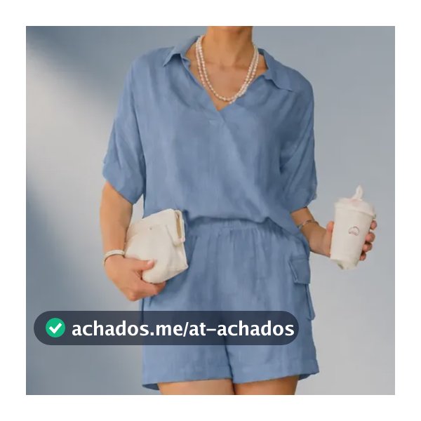 Conjunto Feminino Soltinho Blusa E Shorts Verao Moderno