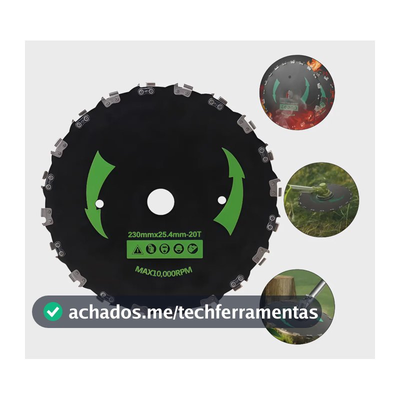 Disco Para Roçadeira Universal Dentes De Corrente Motosserra