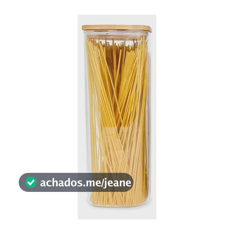 Pote De Mantimento Hermético Vidro Tampa Bambu 1900ml Oikos Incolor