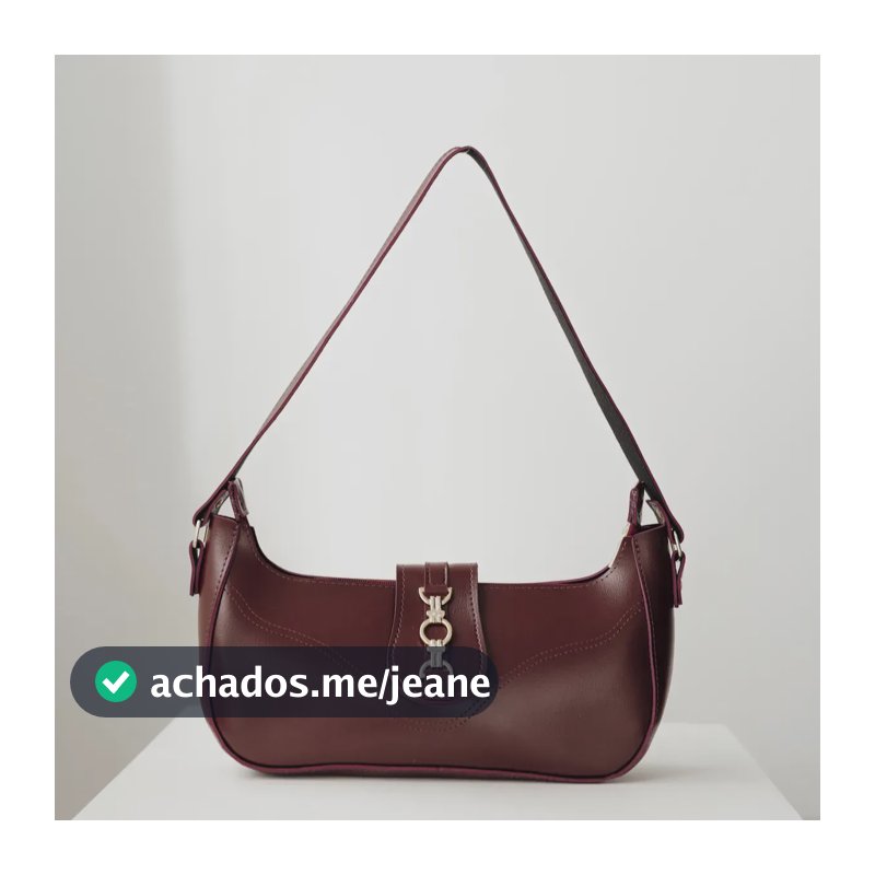 Bolsa Baguete Tiracolo Média De Ombro Tendencia Feminina Vinho