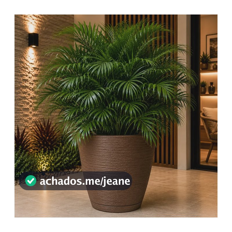 Vaso Para Plantas ,vaso Para Jardim, Vaso Decorativo Redondo Marrom Escovado