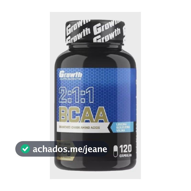 Bcaa 2:1:1 120 Cápsulas Growth Supplements Sabor Sem Sabor