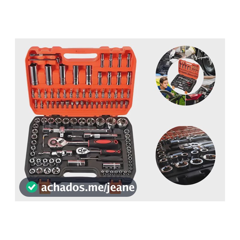 Kit 108 Peças Soquete 1/2aço Crv Profissional Pronta Entrega Laranja