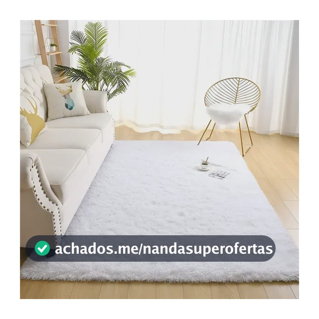 Tapete 2x1,5 Sala Peludo Quarto Cores Variadas Cor Branco Desenho Do Tecido Pelo Alto