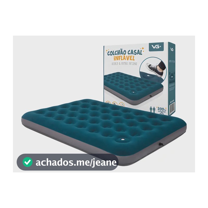 Colchão Inflável Casal VG Plus Verde Com Bomba Interna Modelo JL-205
