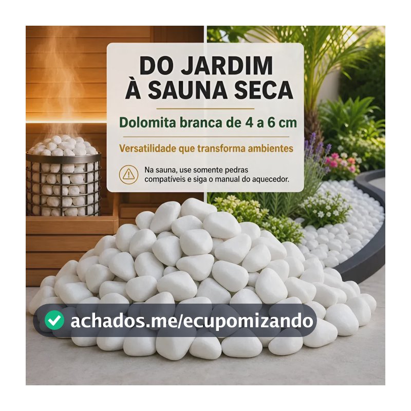 4kg Pedra Dolomita Branca 4 A 6 Cm Para Sauna Seca Jardim Branco 4 Cm 6 Cm