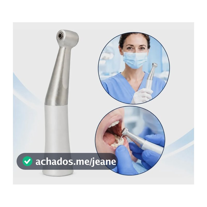 Caneta Contra-ângulo 1:1 Odontológica Baixa Rotação Cinza