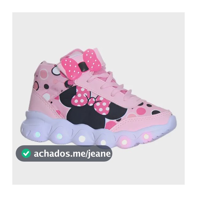 Tenis Luminoso Infantil Pisca Pisca Lacinho Rosa + Brinde