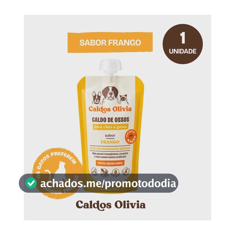 Caldo De Ossos Para Pets Caldos Olivia Sabor Frango 250ml