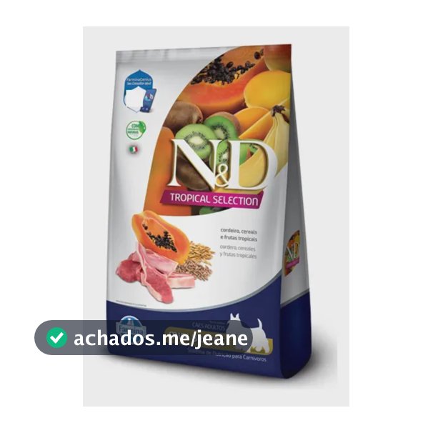 Ração N&d Cão Adulto Mini Cordeiro Cereais Frutas 2kg