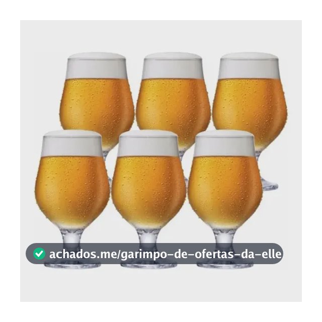 Jogo 6 Taças Cerveja Vidro Cristalino 400ml M&K Home - Bares e Restaurantes