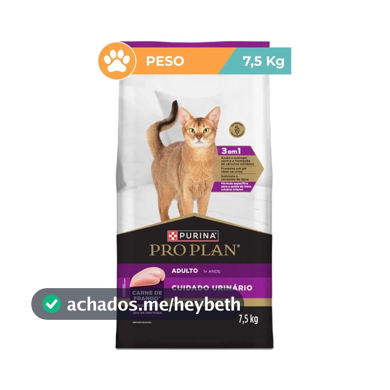 Ração Pro Plan Frango Urinary Gatos Adultos 7,5kg Purina