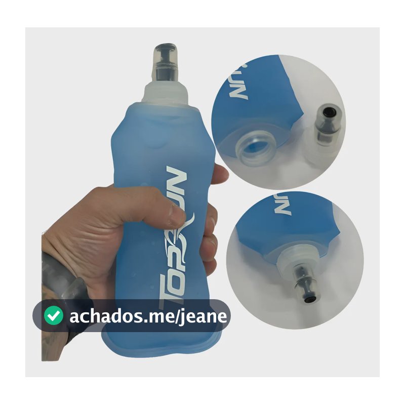 Garrafa Hiratação TPU Soft Flash 350ml Dobrável Cor Azul-celeste