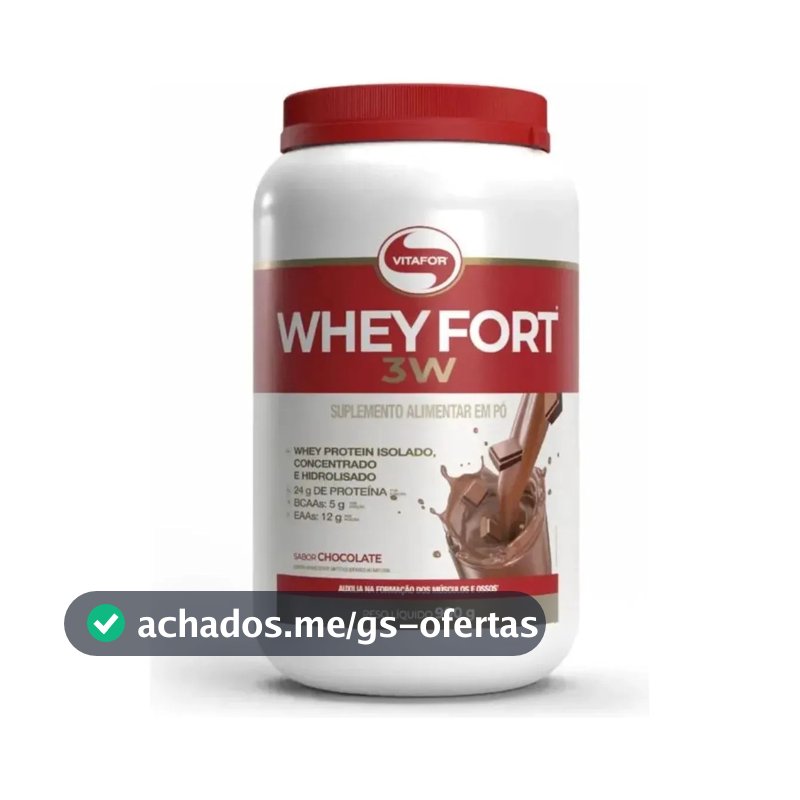Whey protein Vitafor Fort 3W 900g sabor Chocolate