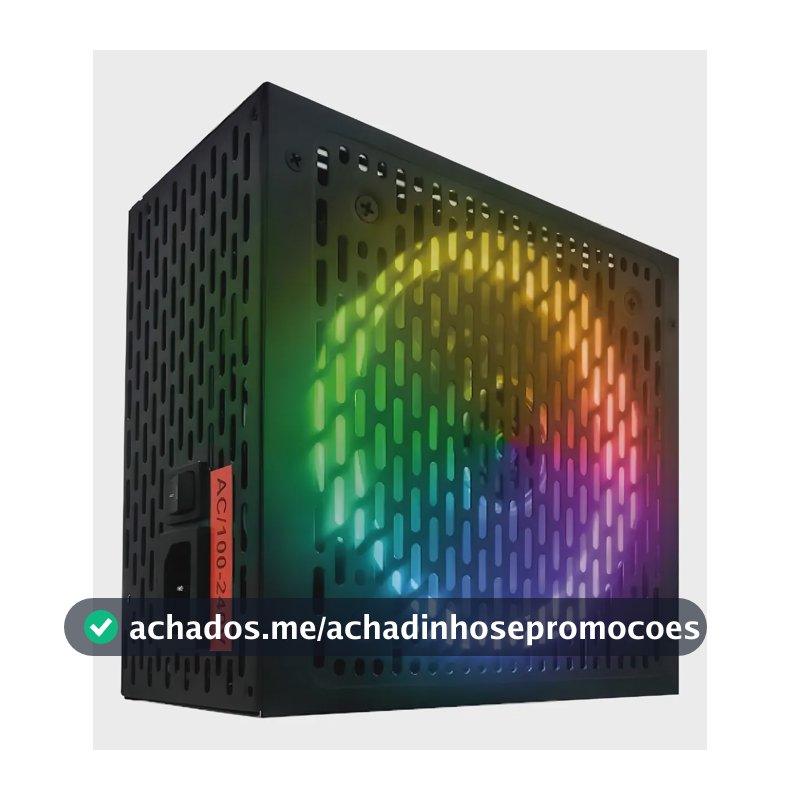 Fonte Atx 650w Rainbow Rgb Automatica Brx 80 Plus Bronze Cor Preto