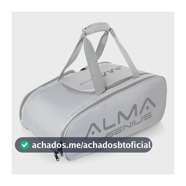 Raqueteira Beach Tennis Pro Branca 4 Raquetes Alma Genius Cinza