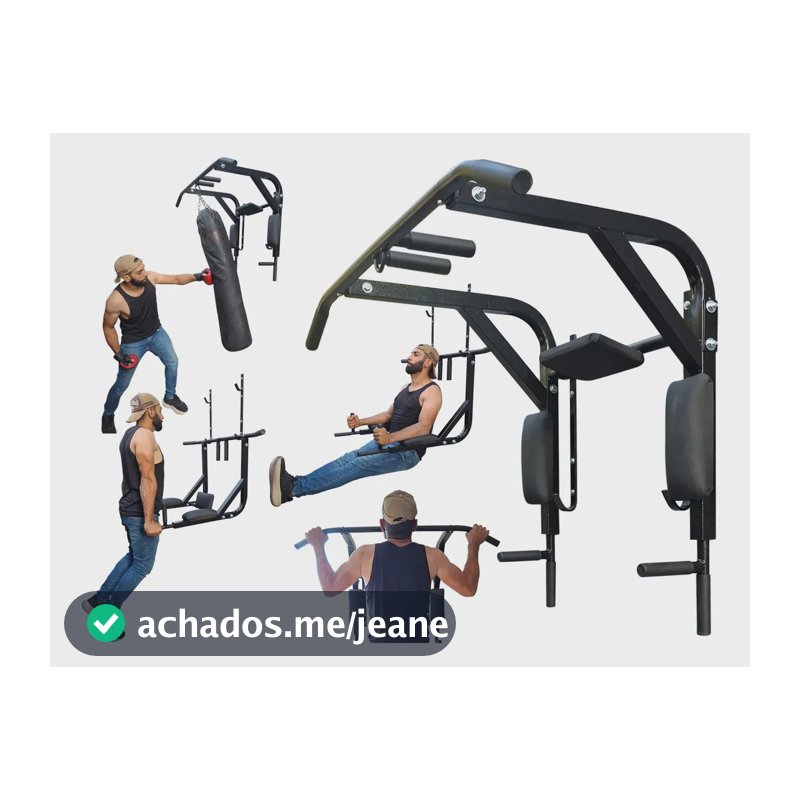 Barra Fixa e Paralela de Parede Multifuncional 7 em 1 Fitness Prado