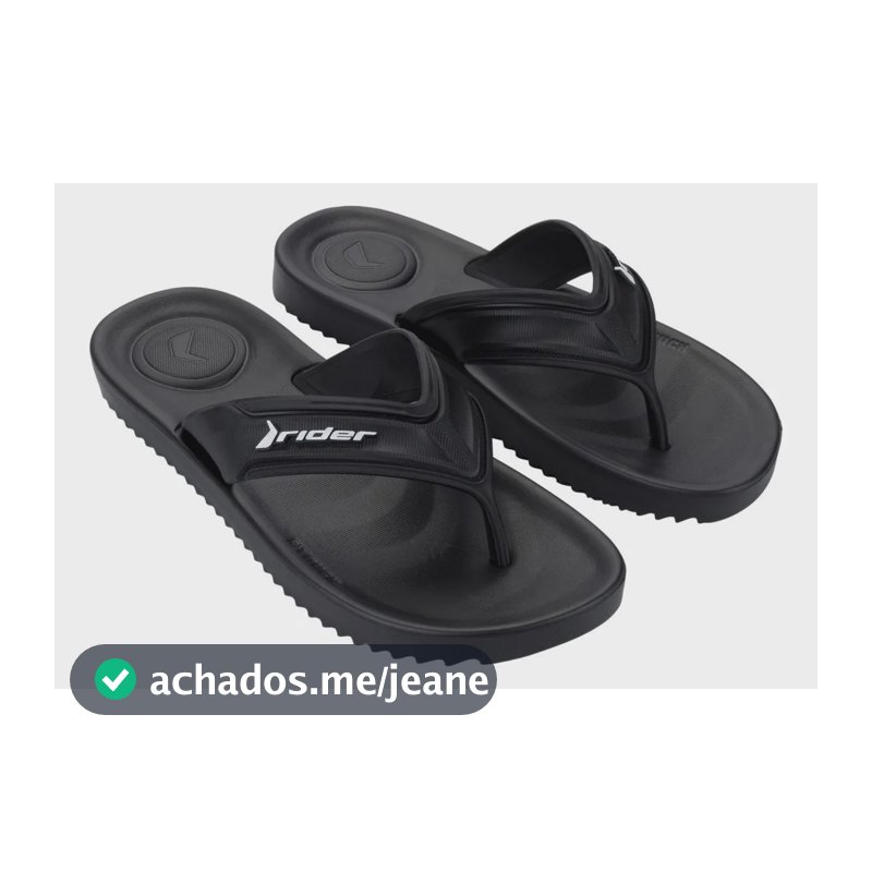 Chinelo Rider Trace Masculino 12608 Preto/preto/branco Liso 39.40
