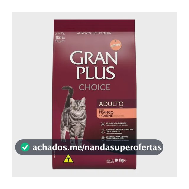 Ração Gran Plus Choice Gatos Adulto Frango E Carne 10,1kg