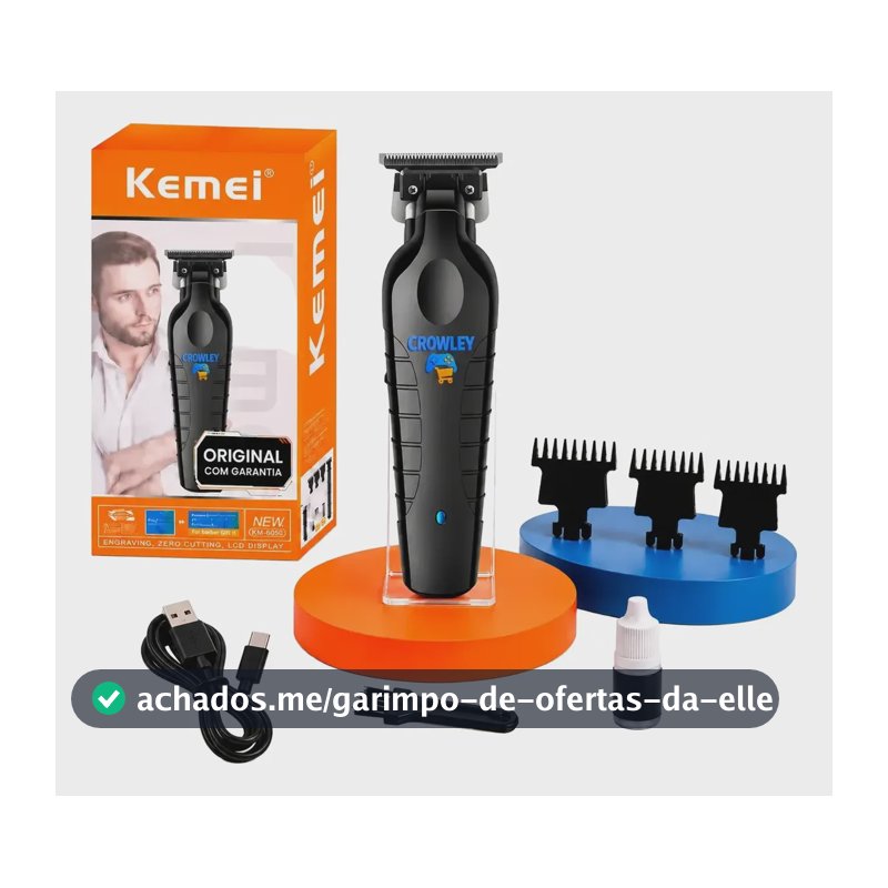 Máquina De Acabamento Profissional Kemei Km-2299 0gap Bivolt Black 127/220v