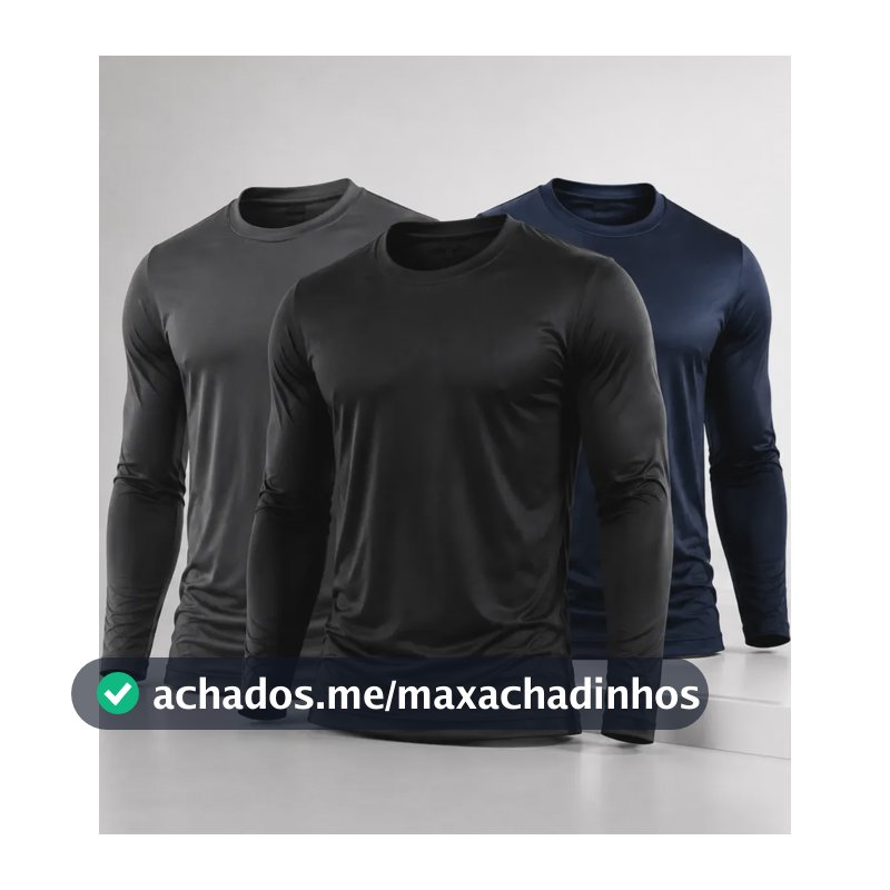 Kit Camisa Masculina Segunda Pele Proteção Solar Uv Dry Fit