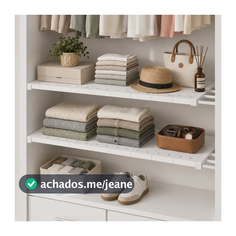 De Tensão Armário Prateleira Divisória Ajustável48-80cm24cm Branco