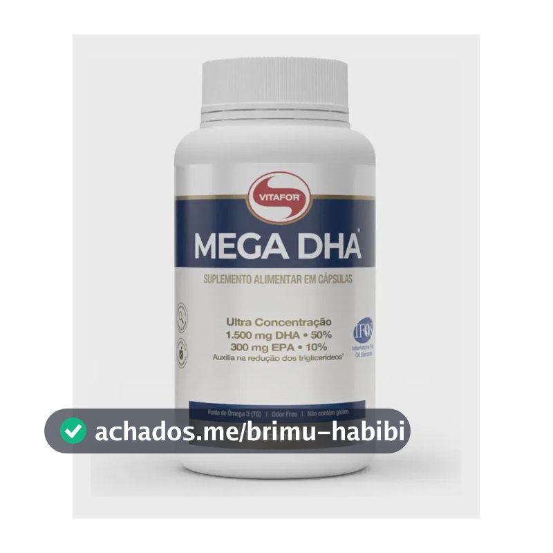 Mega Dha Vitafor 120 Capsulas Dha 1500mg 300mg Epa Sem Sabor
