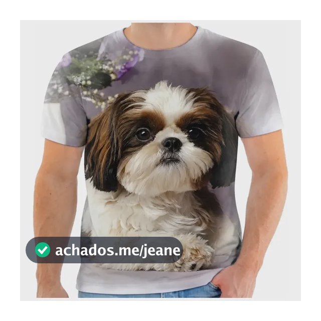 Camiseta Camisa Personalizada Animal Cachorro Shitzu Fullhd2