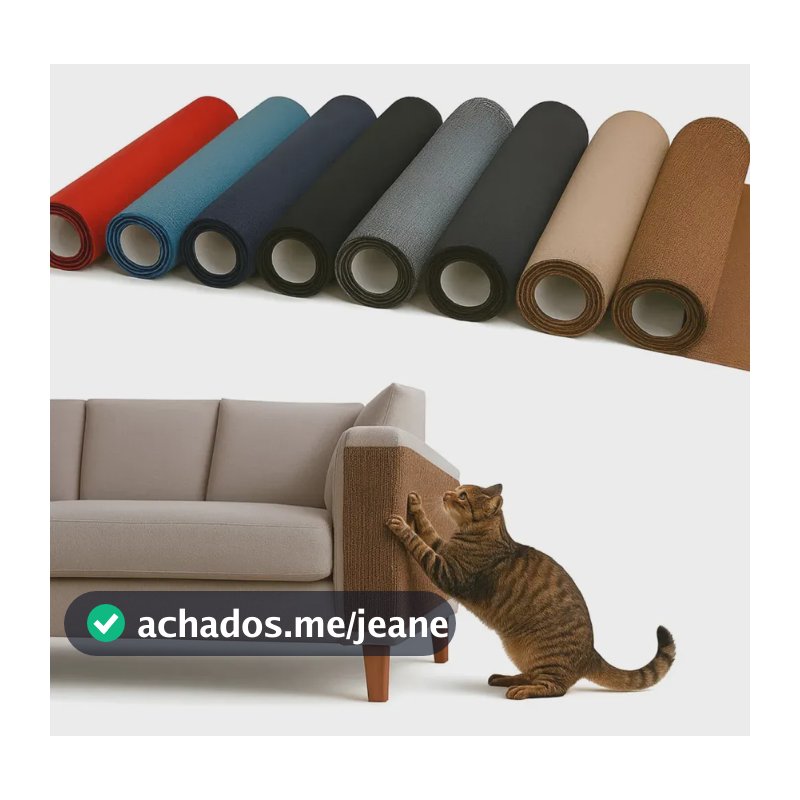 Arranhador E Protetor De Sofá Carpete Adesivo Gatos 200x50cm Caramelo