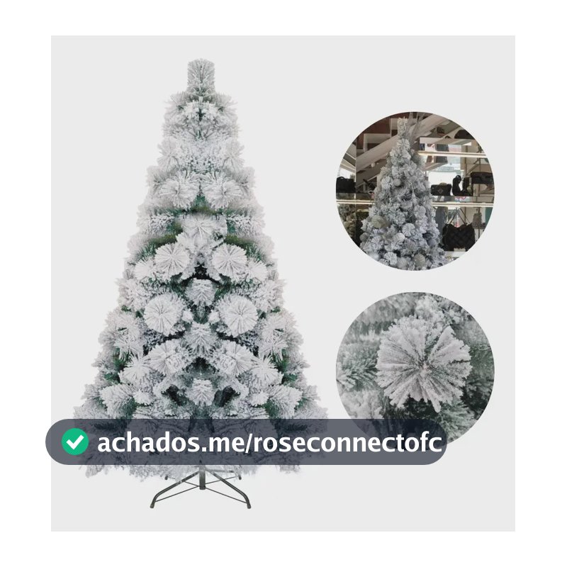 Árvore Natal Luxo Pinheiro Flocada Cacto 1,20m Com 90 Galhos Nevada