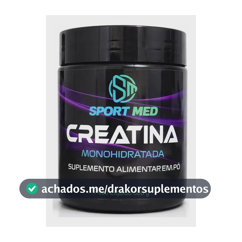 Creatina Monohidratada Sport Med Pote 300g - 100% Pura Sem Sabor