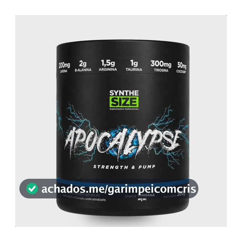 Pré-treino Apocalypse 300g Workout Cafeína B-alanina Açaí Com Guaraná
