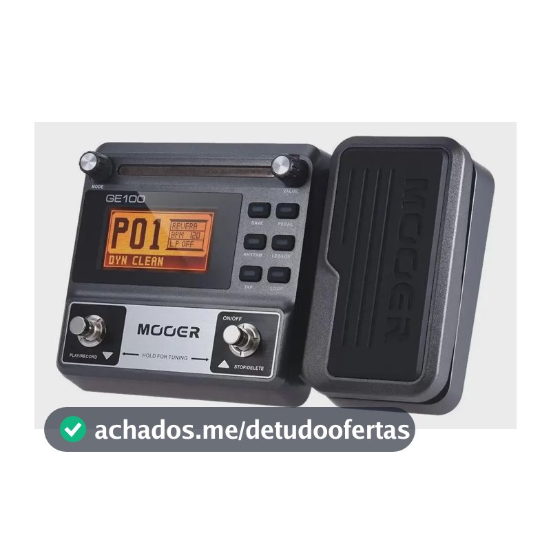 Pedaleira Mooer Ge100 Para Guitarra Com Multi Efeitos Fonte Cor Preto