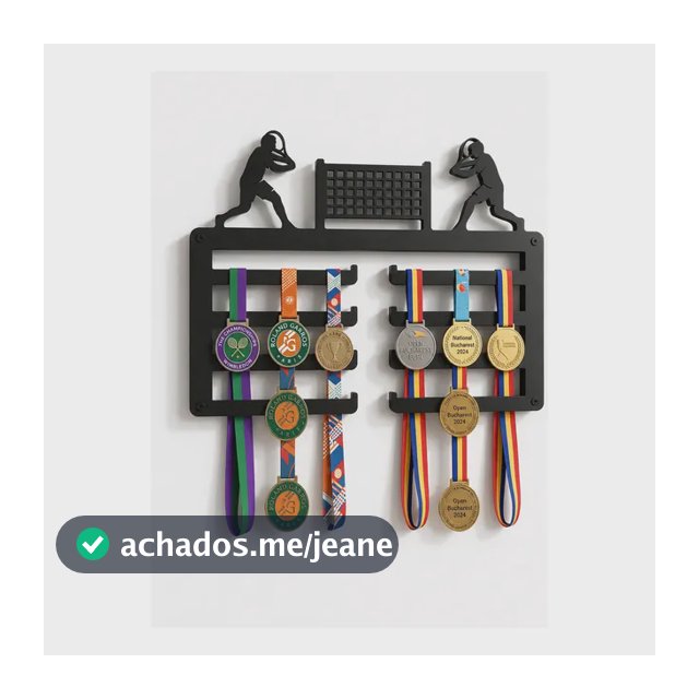 Suporte Porta Medalhas Tênis E Beach Tennis | Até 40 Medalha Preto