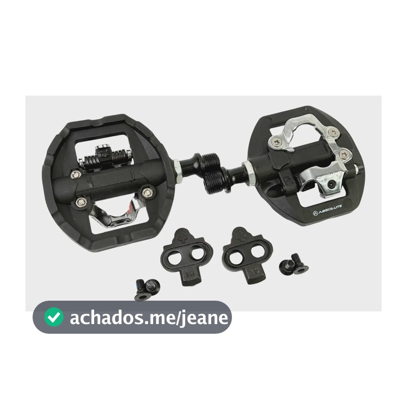 Pedal Clip Absolute Dual C/ Plataforma 9/16 Preto Com Tacos Preto