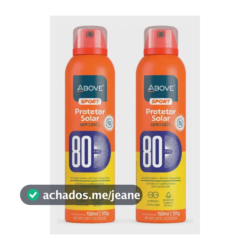 Kit 2 Protetor Solar Above Sport Fps 80 150ml Toque Seco