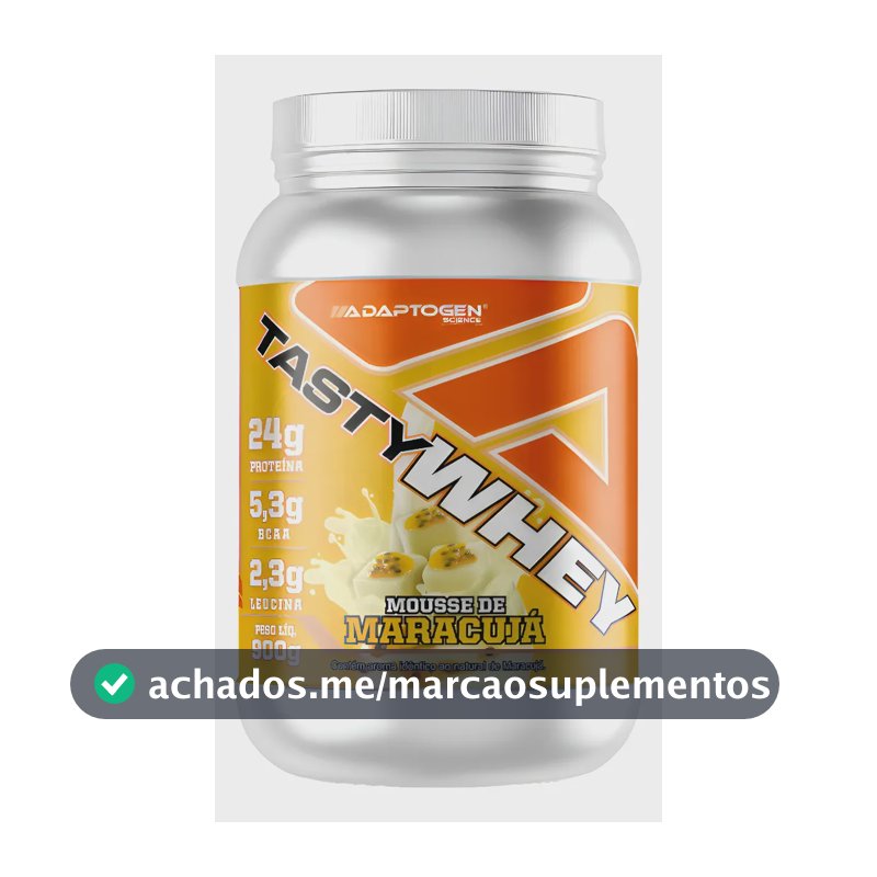 Suplemento Tasty Whey 3w Gourmet Whey Protein Adaptogen 900g Mousse De Maracujá