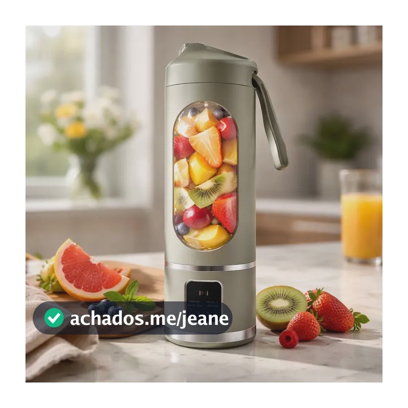 Liquidificador Mini Mixer Portatil Shake 400ml Recarregavel Verde