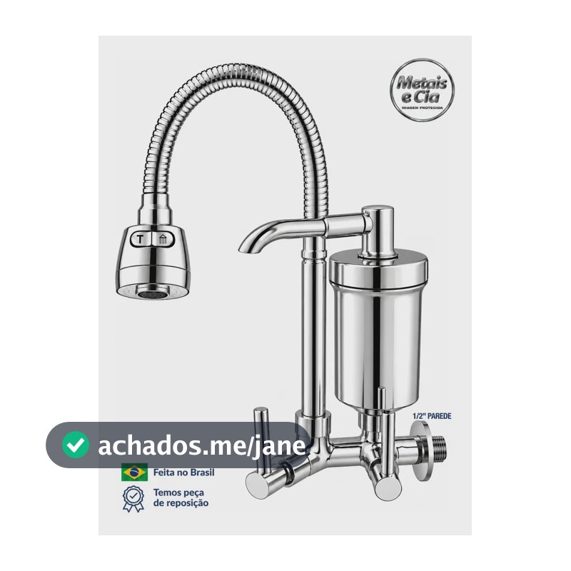 Torneira Com Filtro Gourmet Flexível Filtro Cozinha Parede Bica Com Filtro Cromado Purificador De Agua
