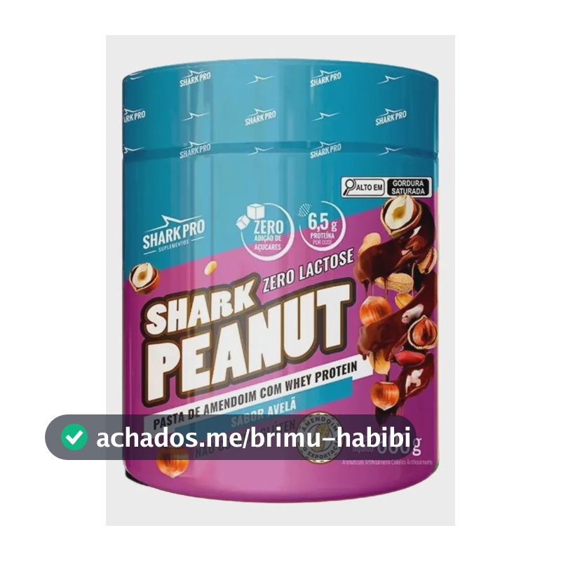 Pasta de Amendoim Shark Pro Sabor Avelã Zero Lactose 600g