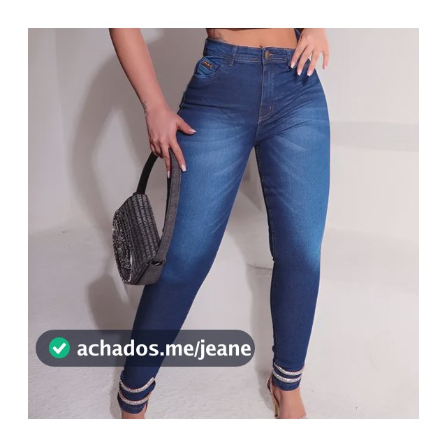Calca Jeans Feminina Cintura Alta Empina Bumbum Com Elastano