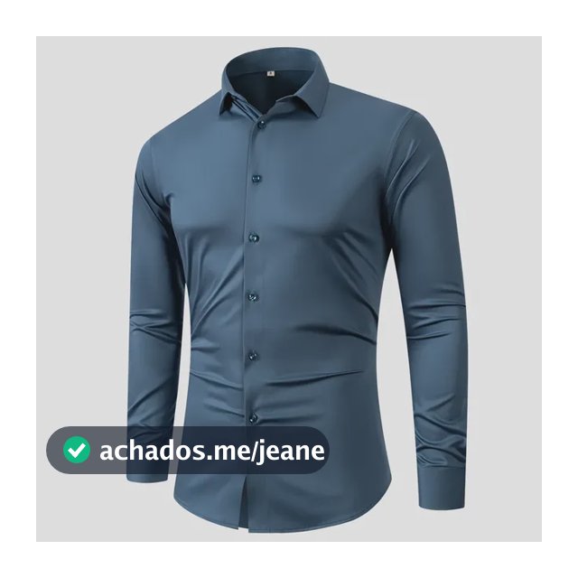 Camisa Social Masculina Slim Luxo Fibra De Bambu Elastano