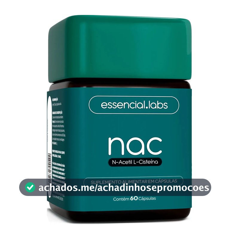 NAC 600mg - Fórmula Exclusiva com Máxima Concentração e Pureza - N-Acetil L-Cisteína - 60 Cápsulas