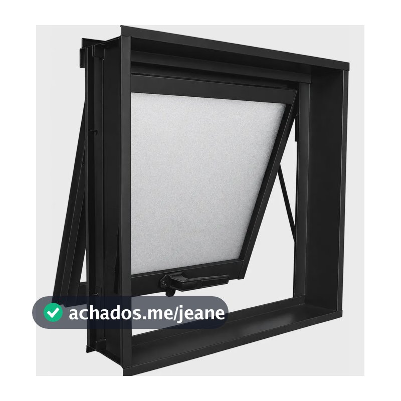 Vitro Janela De Banheiro Com Vidro Aço Basculante 50x50x12 Preto